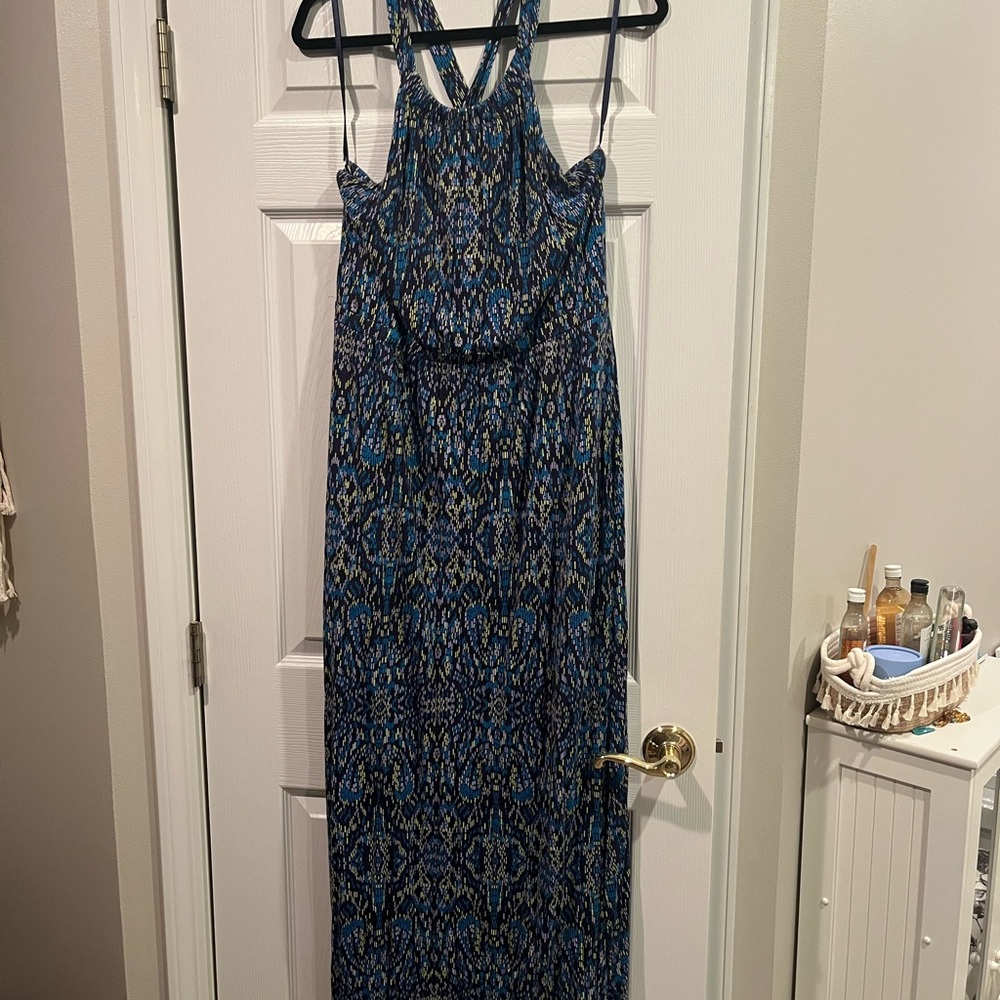 Soma Blue and Black Patterned Maxi Dress